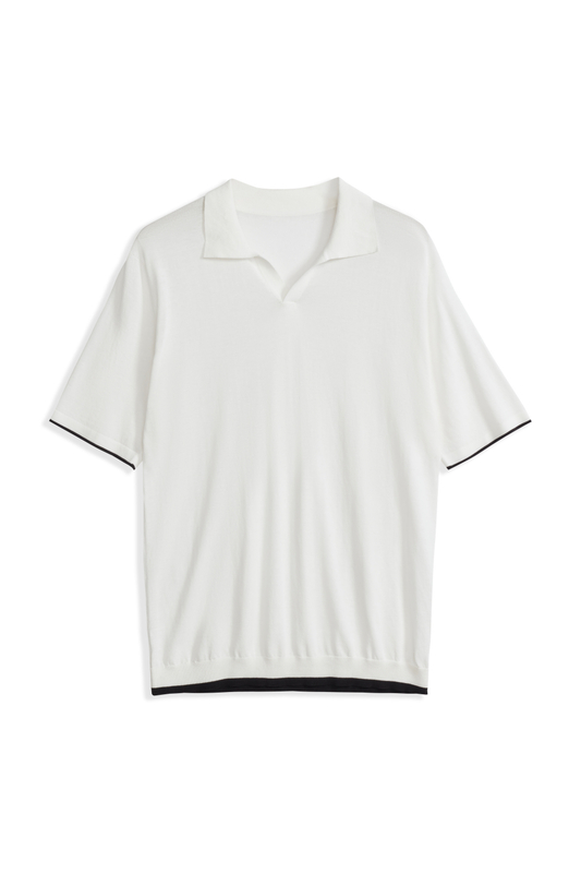 POLO . UOMO SCOLLO A V IN PURO COTONE GAUGE 16