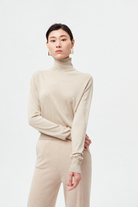 Pullover a maniche lunghe in cashmere da donna
