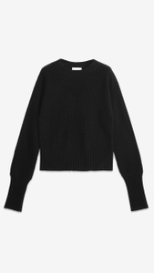 Design della moda Black Cashmere Crewneck Sweater