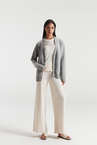 Cashmere Vie di Women's Pure Cashmere V Grey Cardigan