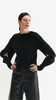 Design della moda Black Cashmere Crewneck Sweater