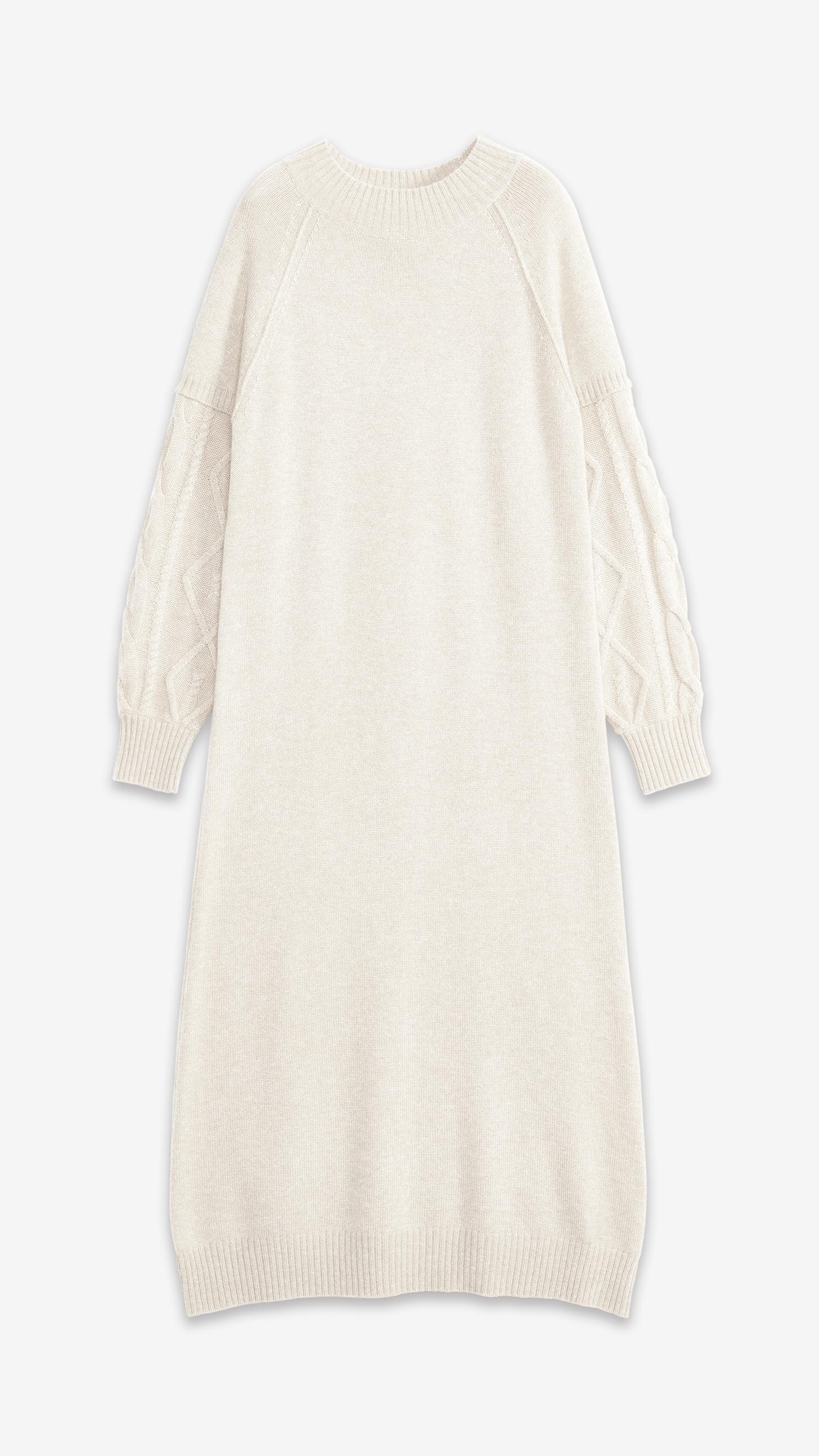 Abito classico in cashmere lavorato a trecce da donna | Produttore OEM di abiti in maglia di lusso