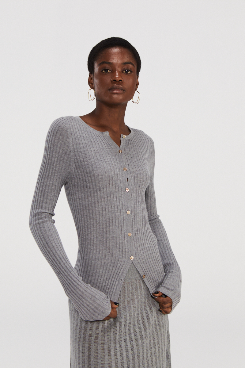 Luxe Shiny Silk Silk Miscelato Cardigan