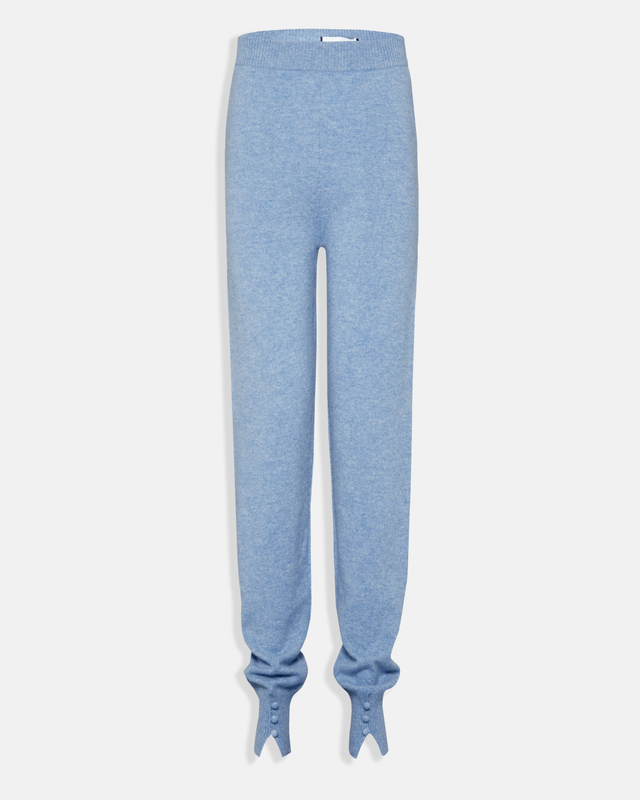 Pantaloni jogger da donna in cashmere blu