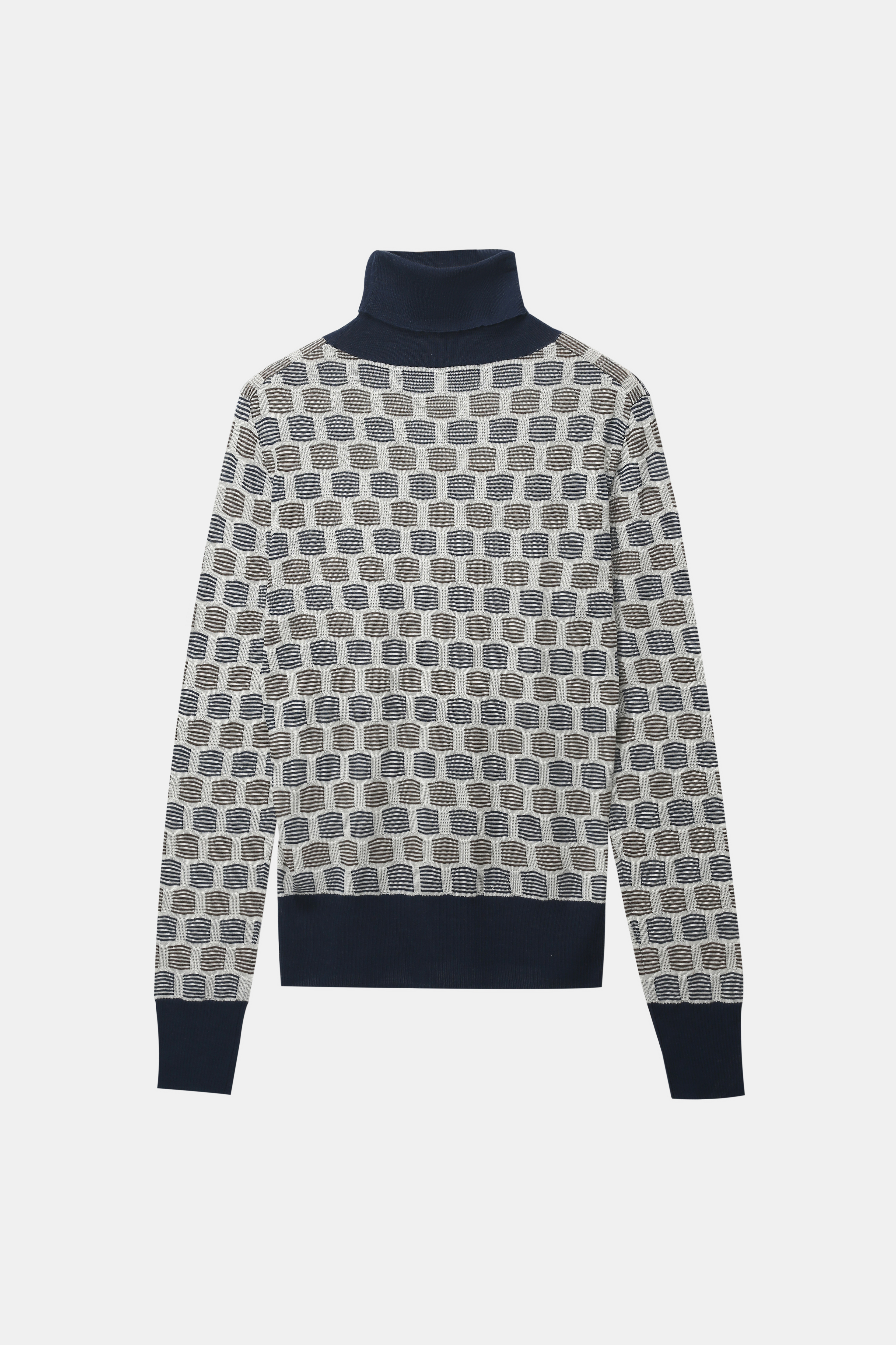 Turtleneck Jumper con modello a blocchi