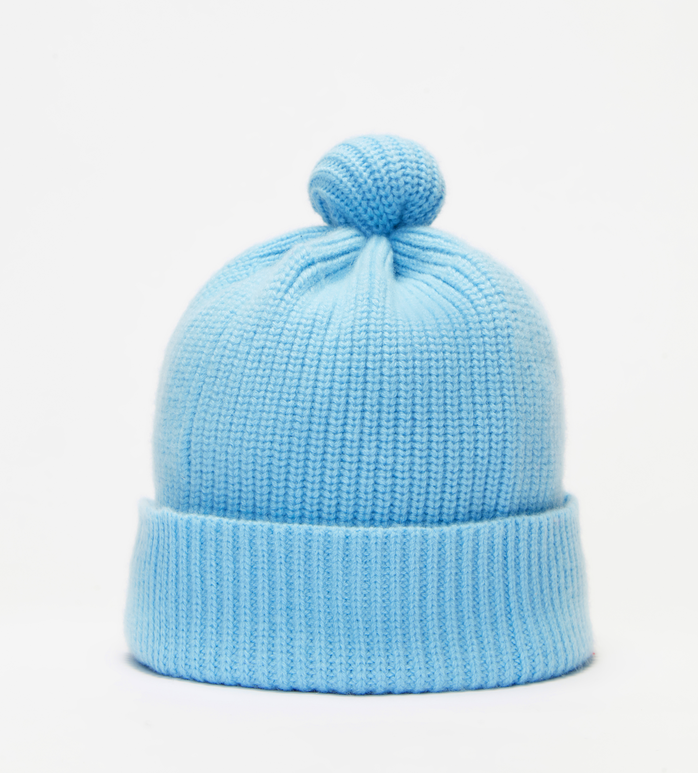 Berretto con pompon a costine in puro cashmere premium | Accessori OEM