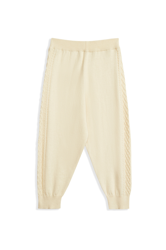 PANTALONI DA BAMBINO IN MAGLIA A TRECCE IN COTONE CASHMERE