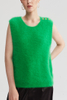 Giubbotto di colletto rotondo in maglia verde brillante