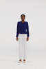 Maglione di cardigan premium in cashmere navy