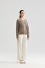 Tie tinted leopardo lana miscela di lana cardigan