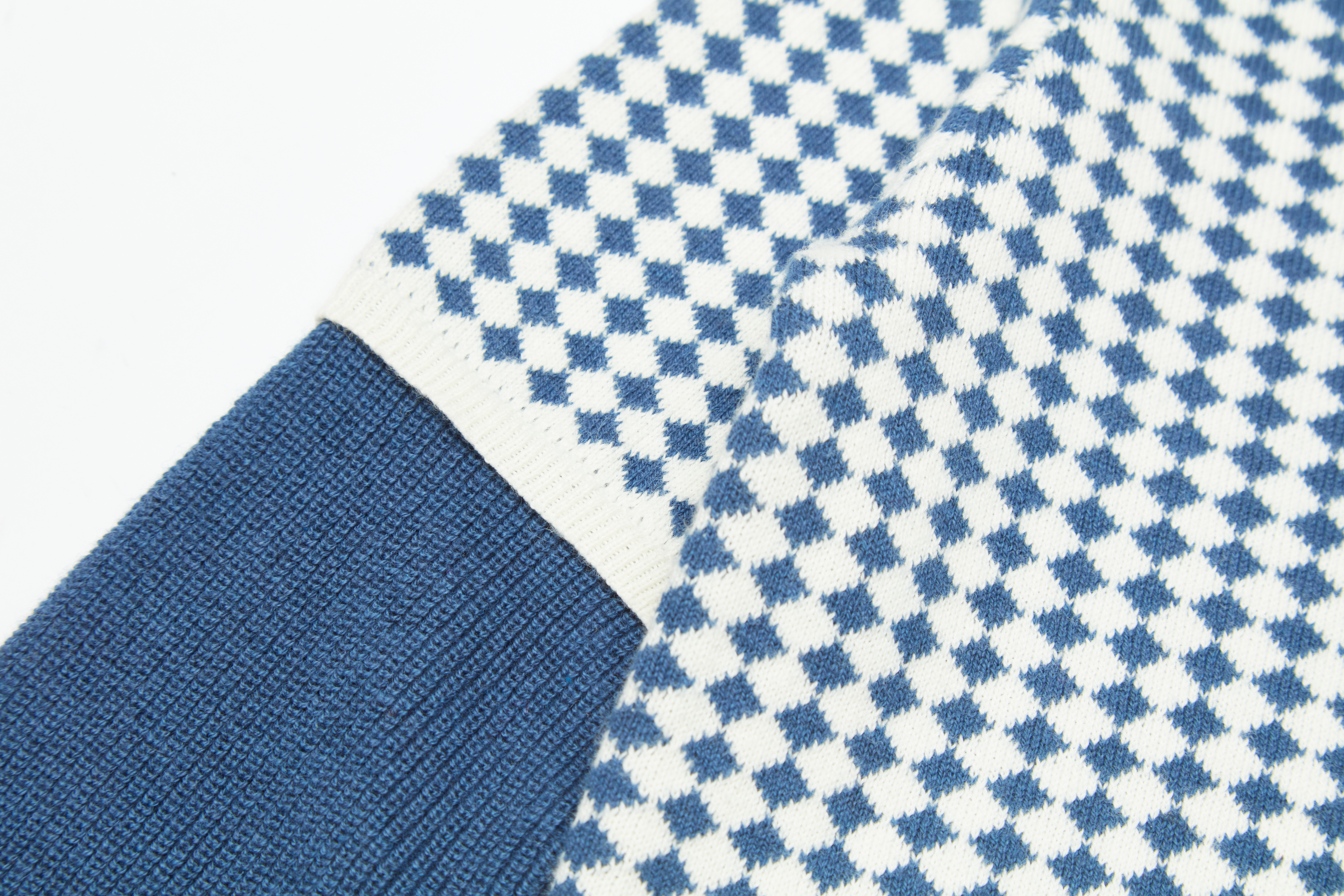 PULLOVER DA BAMBINO BLU COTONE CASHMERE PATCHWORK PATCHWORK