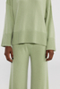 Pantaloni a gamba larga in maglia verde chiaro