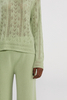Cashmere Top Openwork Green Green Light