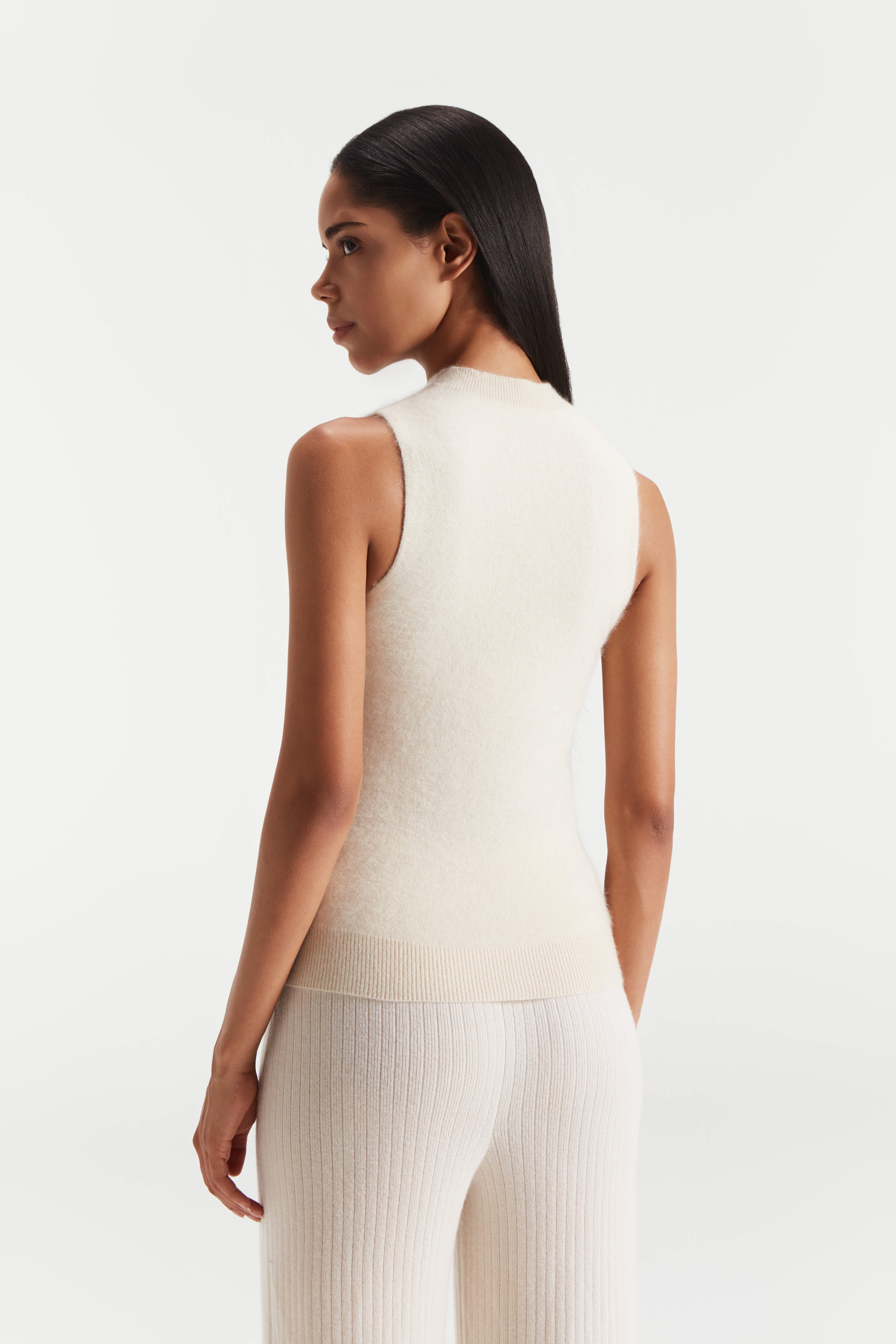 Pullover White White White Pure Cashmere Tank