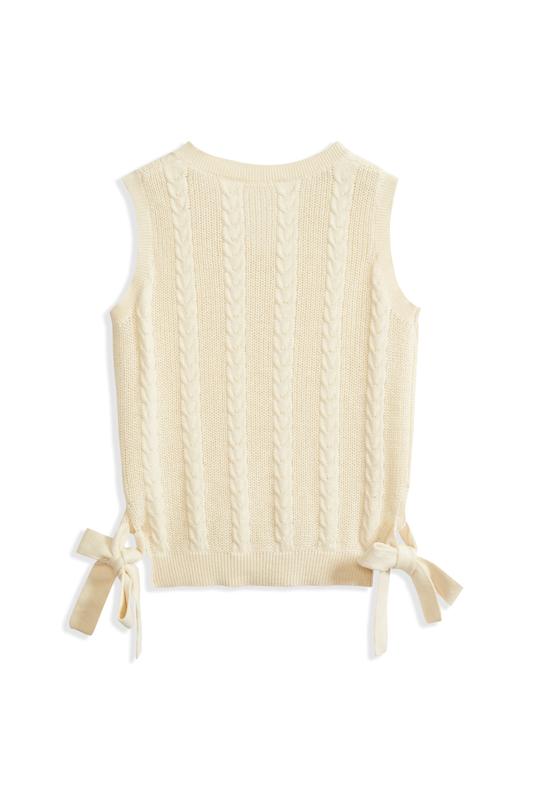 GILET IN COTONE CASHMERE A TRECCE BAMBINO