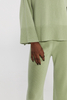 Pantaloni a gamba larga in maglia verde chiaro