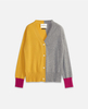 Cardigan in puro cashmere con scollo a V color block personalizzato | Produttore di maglieria da donna OEM