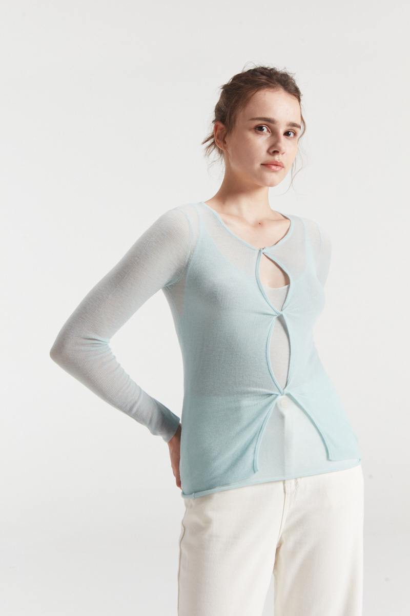 Maglione di lana ad aria leggera e mezzo trasparente