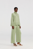 Pantaloni a gamba larga in maglia verde chiaro