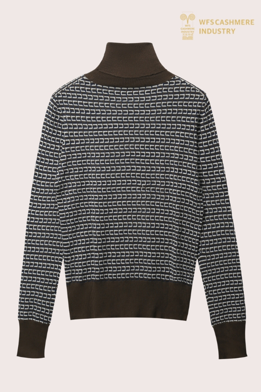 Maglione a righe marrone scuro premium da uomo | OEM a strisce senza soluzione di continuità