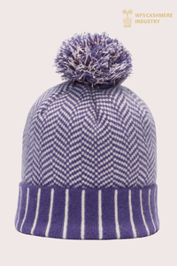 Berretto in puro cashmere a righe premium | OEM di accessori in maglia