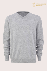 Maglione da uomo premium con scollo a V in puro cashmere 12GG | OEM di maglieria personalizzata