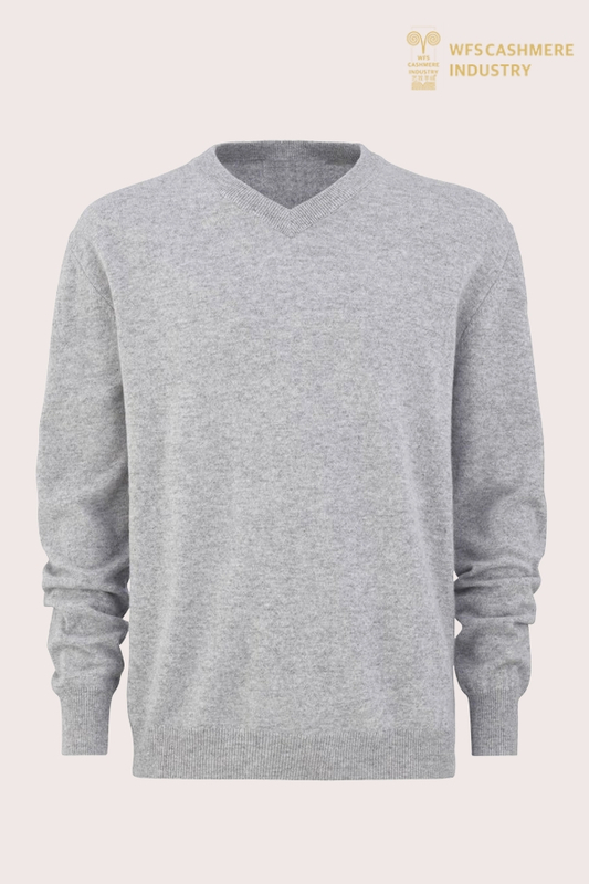 Maglione da uomo premium con scollo a V in puro cashmere 12GG | OEM di maglieria personalizzata