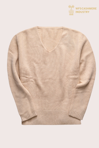 Maglione in cashmere grosso da donna premium con scollo a V | OEM in maglia pesante