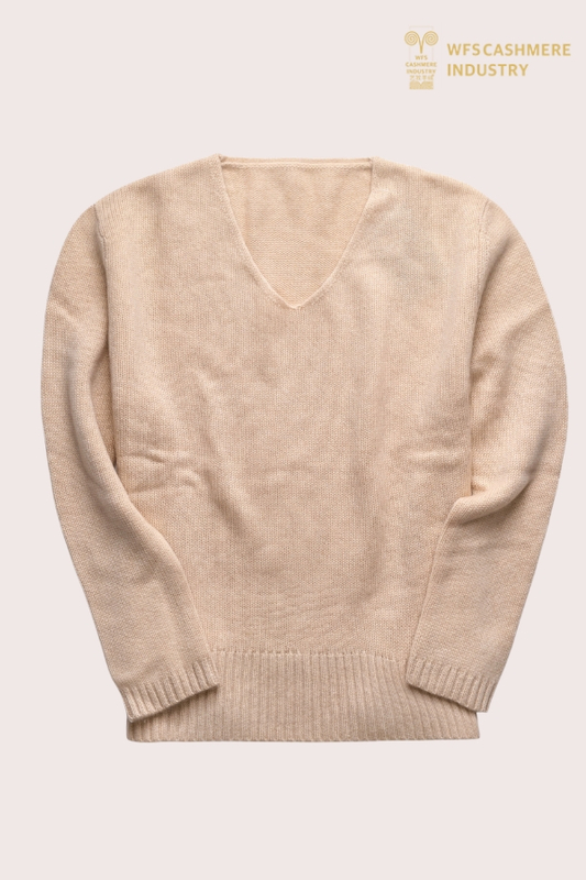 Maglione in cashmere grosso da donna premium con scollo a V | OEM in maglia pesante