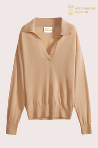 Pullover premium in maglia pettinata a collo aperto | OEM calibro 16
