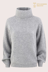 Dolcevita in cashmere a coste grosse 7GG da donna premium | Fabbrica di maglieria OEM personalizzata