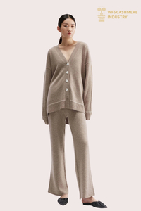 Cardigan premium da donna in 100% cashmere con bottoni sul davanti | Produttore di maglieria OEM