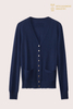 Cardigan premium da donna in puro cashmere 12GG (blu navy classico) | OEM personalizzato