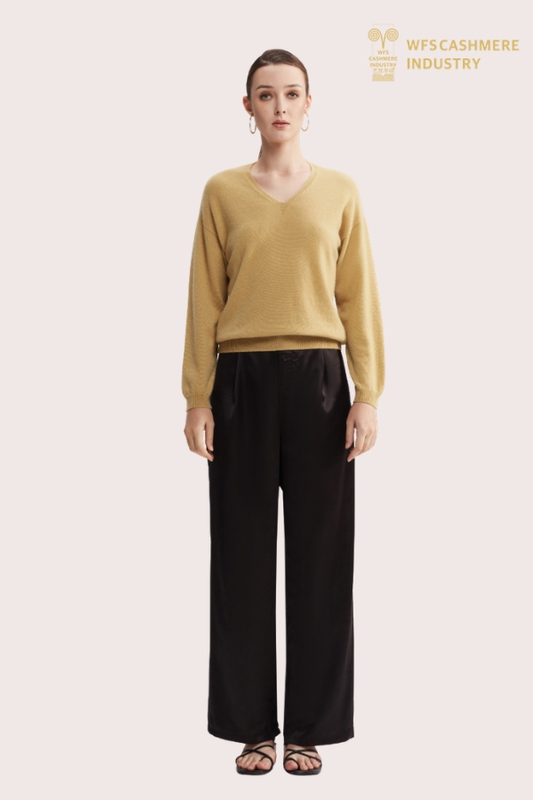 Scollo a V in puro cashmere lavorato a maglia 3D senza cuciture | OEM di indumenti integrali