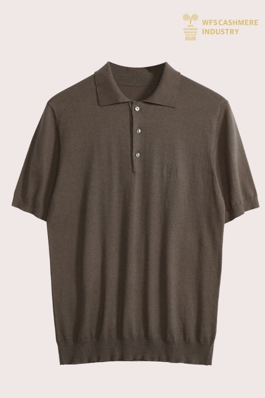 Polo premium da uomo in maglia di misto seta-cotone 16GG | OEM estivo di lusso