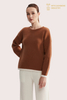 Pullover a maniche lunghe marrone scuro in puro cashmere sostenibile al 100% | Fabbrica OEM/ODM diretta