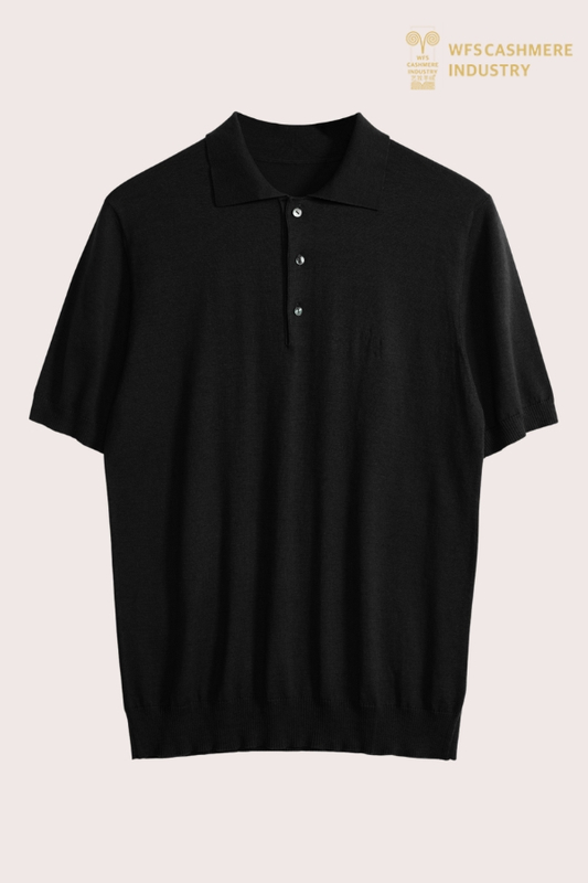 Polo premium in cotone-seta 16GG con bottoni in madreperla | OEM di abbigliamento da uomo di lusso