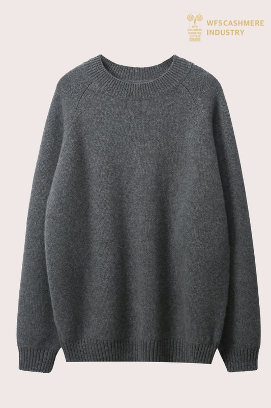 Maglione girocollo grigio erica da uomo premium | OEM di cashmere