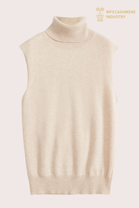 Dolcevita in cashmere senza maniche premium | OEM di gilet in maglia