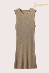 Abito in maglia minimalista senza maniche girocollo da donna | Produttore OEM di capsule versatili