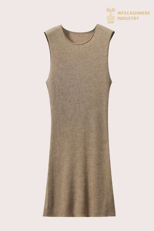 Abito in maglia minimalista senza maniche girocollo da donna | Produttore OEM di capsule versatili