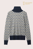 Maglione dolcevita personalizzato a blocchi di colore | OEM di maglieria con intarsio