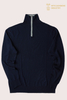 Maglione premium da uomo con zip a un quarto in lana merino ultrafine 16GG | OEM di abbigliamento da uomo di lusso