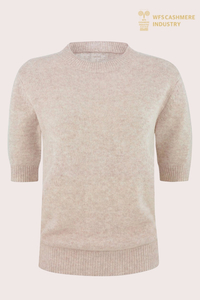 Top in cashmere a maniche corte da donna premium | OEM a scartamento ridotto