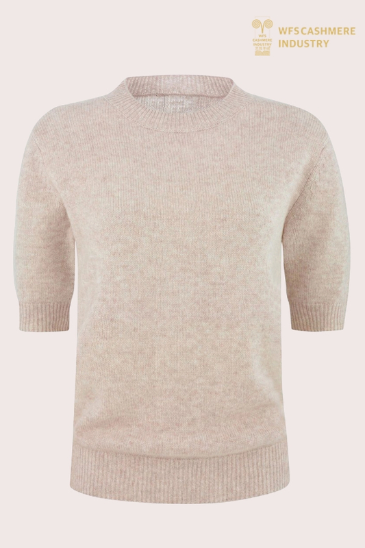 Top in cashmere a maniche corte da donna premium | OEM a scartamento ridotto