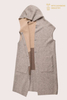 Cardigan con cappuccio senza maniche lungo da donna in lana cashmere double face | OEM personalizzato
