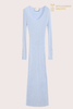 Abito lungo elegante in cashmere con scollo a V da donna | Produttore OEM di maglieria di lusso