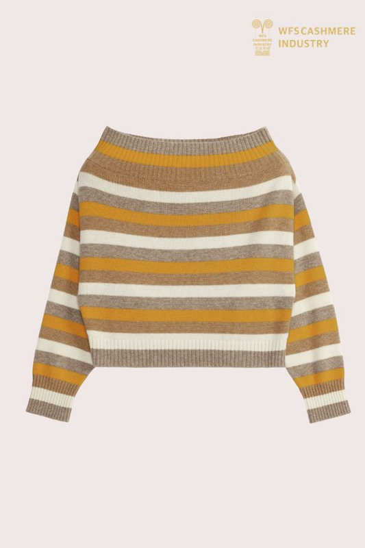 Maglione a righe premium con spalle scoperte | OEM certificato RWS