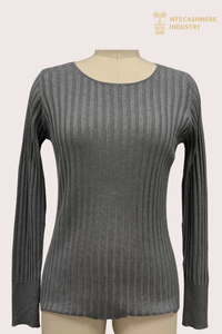 Girocollo a coste in seta-cashmere 16GG | Strato di base ultrafine OEM