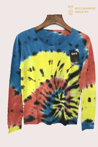 Maglione in cashmere tie-dye artigianale di alta qualità | OEM di tintura personalizzata